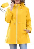 Capa de chuva Zando Yellow leve impermeável para mulheres