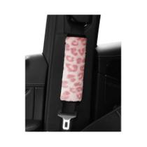 Capa De Cinto De Segurança De Pelúcia Macia Com Estampa De Leopardo Rosa E Marrom Para Mulheres,