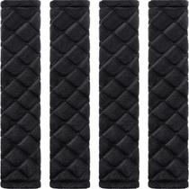 Capa de cinto de segurança Tatuo Extra Long Soft Comfort, pacote com 4 unidades, preta