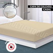 Capa de Colchão Bege Casal Box - Protetor de Colchão Capa de Colchão Bege Casal Box - Protetor de Colchão
