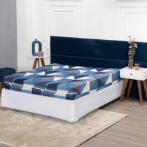 Capa de Colchão Casal 25cm com Zíper Protetor de Malha Estampada 1 Peça