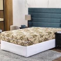 Capa de Colchão Casal 25cm com Zíper Protetor de Malha Estampada 1 Peça