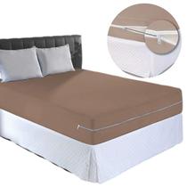Capa De Colchão Casal Com Ziper Em Malha 1,38m x 1,88m x 30cm 100% Algodão - SulBrasil