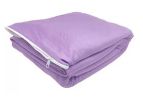 Capa De Colchão Casal Padrão Com Zíper + 02 Fronhas Kit Para Cama Malha Gel Grossa Spandex