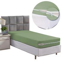 Capa De Colchão Com Ziper Em Malha 88cm x 1,88m x 30cm Solteiro 100% Algodão Solteiro SulBrasil Cor:Verde EucaliptoColc Capa De Colchão Com Ziper Em Malha 88cm x 1,88m x 30cm Solteiro 100% Algodão Solteiro SulBrasil Cor:Verde EucaliptoColc