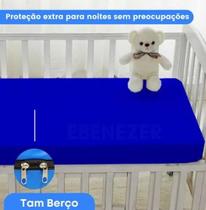 Capa De Colchão Com Ziper Impermeável Berço 130x70x12 Cor Azul Liso Capa De Colchão Com Ziper Impermeável Berço 130x70x12 Cor Azul Liso