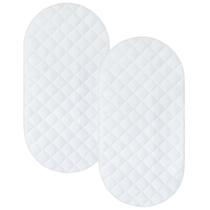 Capa de colchão de berço impermeável, pacote com 2 unidades de 32 x 17 cm, branca Capa de colchão de berço impermeável, pacote com 2 unidades de 32 x 17 cm, branca
