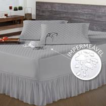Capa De Colchão Impermeável King +2 Capas Trav+ 01 Saia Box
