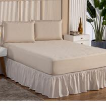 Capa de Colchão Protetor Matelado Casal Impermeável - Caqui