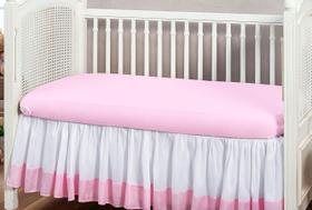 Capa De Colchão Protetor Para Berço Malha Com Ziper Rosa