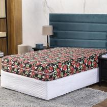 Capa de Colchão Queen 30cm com Zíper Protetor de Malha Estampada 1 Peça