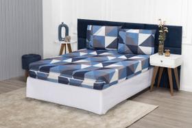 Capa de Colchão Queen 30cm e Fronha Protetor com Zíper Malha Estampada