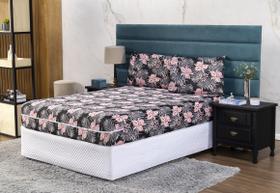 Capa de Colchão Queen 30cm e Fronha Protetor com Zíper Malha Estampada