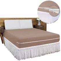 Capa De Colchão Queen Size Com Ziper Em Malha 1,58m x 1,98m x 30cm 100% Algodão - SulBrasil