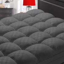 Capa de colchão SameBed Full XL com capa cinza extra grossa Capa de colchão SameBed Full XL com capa cinza extra grossa