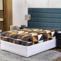 Capa de Colchão Solteiro 25cm com Zíper Protetor de Malha Estampada 1 Peça