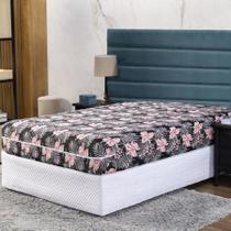 Capa de Colchão Solteiro 25cm com Zíper Protetor de Malha Estampada 1 Peça