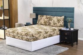 Capa de Colchão Solteiro 25cm e Fronha Protetor com Zíper Malha Estampada