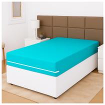 Capa de Colchão Solteiro avulso Malha Gel 100% Poliéster 88x188x25cm Proteção e Conforto