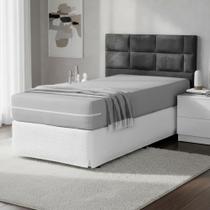 Capa De Colchão Solteiro Cinza 1,88x78x15 Algodão 200 Fios Capa De Colchão Solteiro Cinza 1,88x78x15 Algodão 200 Fios