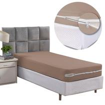 Capa De Colchão Solteiro Com Ziper Em Malha 88cm x 1,88m x 20cm 100% Algodão SulBrasil