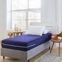 Capa De Colchão Solteiro Com Zíper Protetor Em Poliéster