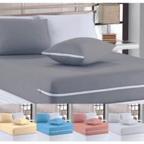 Capa de Colchão Solteiro Em Malha Com Zíper 100% Algodão - Varias Cores