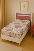 Capa de Colchão Solteiro Estampada com Zíper 60% Algodão Proteção e Elegância