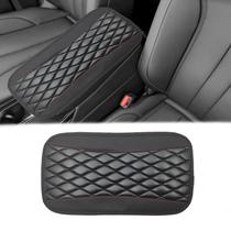 Capa de console central de carro Vrasly Universal Leather Black