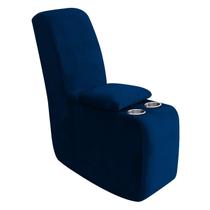 Capa de console de sofá reclinável ULTICOR Velvet Stretch azul Capa de console de sofá reclinável ULTICOR Velvet Stretch azul