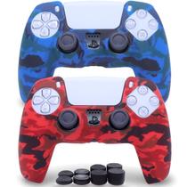 Capa de controle de silicone Sofunii, pacote com 2 capas camo, PS5