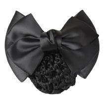 Capa de coque com clipe de cabelo AKOAK Black Bowknot Snood Net x2 Capa de coque com clipe de cabelo AKOAK Black Bowknot Snood Net x2