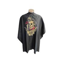 capa DE CORTE BARBEARIA SALÃO DE BELEZA cetim caveira VERMELHA capa DE CORTE BARBEARIA SALÃO DE BELEZA cetim caveira VERMELHA