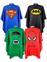 Capa De Corte Cabelo Infantil Kit Com 4 Super Heróis