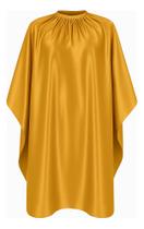 Capa De Corte Para Cabeleireiro Com Zíper Em Cetim Dourado Capa De Corte Para Cabeleireiro Com Zíper Em Cetim Dourado