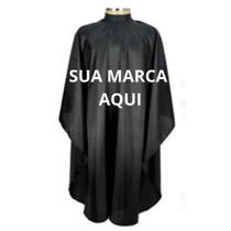 Capa de corte para salão com sua marca microfibra fexo ziper Capa de corte para salão com sua marca microfibra fexo ziper