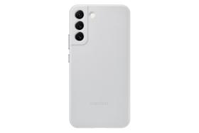 Capa de Couro Cinza Claro para Samsung Galaxy S22+ Capa de Couro Cinza Claro para Samsung Galaxy S22+