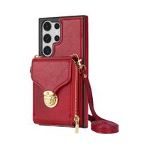 Capa De Couro Com Alça Transversal Para Samsung Galaxy S24 S25 Ultra S23 FE S22 S21 plus A14 A54 A13