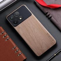 Capa de Couro com Padrão de Bambu para Xiaomi Poco F6 Pro, X6, F5 e M5S