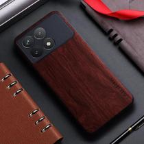 Capa de Couro com Padrão de Bambu para Xiaomi Poco F6 Pro, X6, F5 e M5S