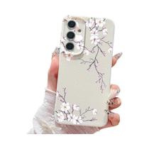 Capa De Couro Com Padrão Floral Para Samsung Galaxy S25 S24 FE S23 S22 S21 Ultra A17 A56 A55 A54 A36