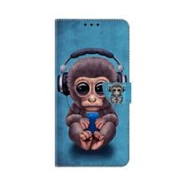 Capa De Couro Com Padrão Pintado Para iPhone 15 14 13 12 Mini pro Max, Capa Flip Para Telefone