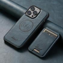 Capa de Couro com Porta-Cartões Magnéticos para iPhone 16/15/14/13/12 Pro Max