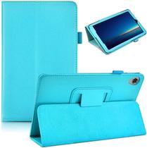 Capa de couro compatível com tablet Lenovo Tab M8 HD 8.0 polegadas versão 2019 (TB-8505F/8505X), capa protetora leve e fina de couro para visualização em vários ângulos com suporte Sky azul