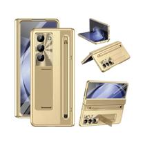 Capa De Couro De Luxo Para Samsung Galaxy Z Fold7 6 5 4 Com Suporte E Proteção Traseira Anti-queda - NONE