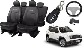 Capa de Couro e Volante Jeep Renegade com Chaveiro Exclusivo (2015-2023)