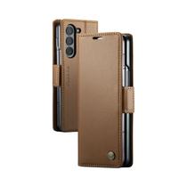 Capa De Couro Estilo Empresarial Para Samsung Z Fold 7 6 5 5G Com Suporte Magnético E Porta-Cartões