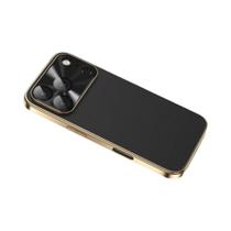 Capa De Couro Fosco Para iPhone 17 16 15 14 13 12 pro Max Com Proteção De Lente De Câmera À Prova De
