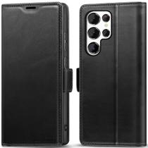 Capa de Couro Genuíno KeziHome para Samsung S24 Ultra - Preta