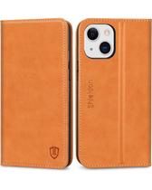 Capa de Couro Genuíno SHIELDON para iPhone 13 Mini 5G - Marrom